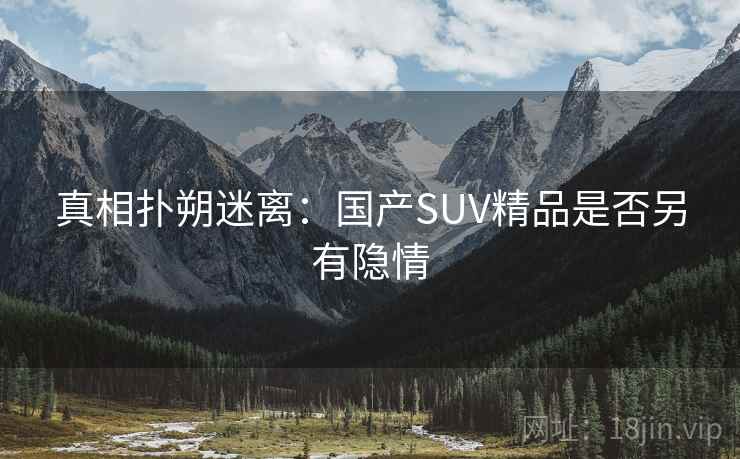 真相扑朔迷离:国产SUV精品是否另有隐情 真相扑朔迷离:国产SUV精品是否另有隐情